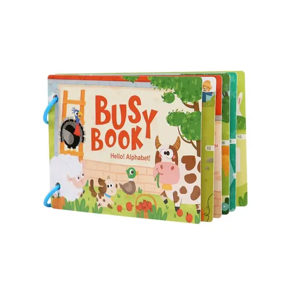 Carte educativă Busy Book, 6 tematici - Animale de la fermă