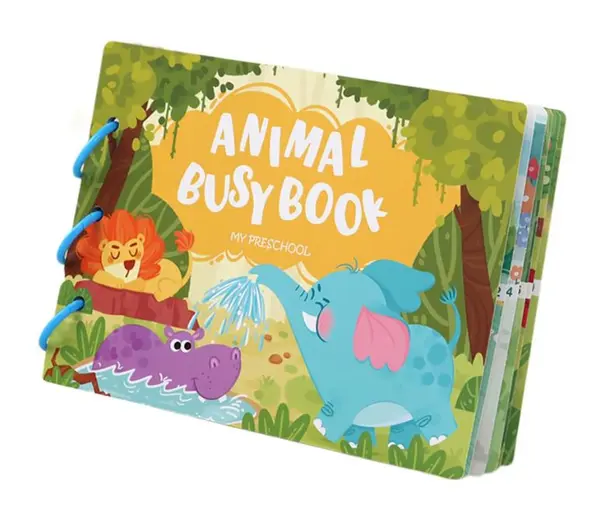 Carte educativa reutilizabila Busy Book - Animale salbatice