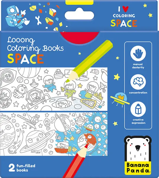 Cărți de colorat Banana Panda Looong Coloring Book - Spaţiu