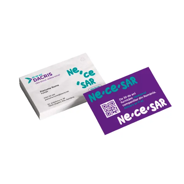Carti de vizita 4+4 – format 90×50 mm, imprimare color față/verso Carti de vizita 4+4 – format 90×50 mm, imprimare color față/verso