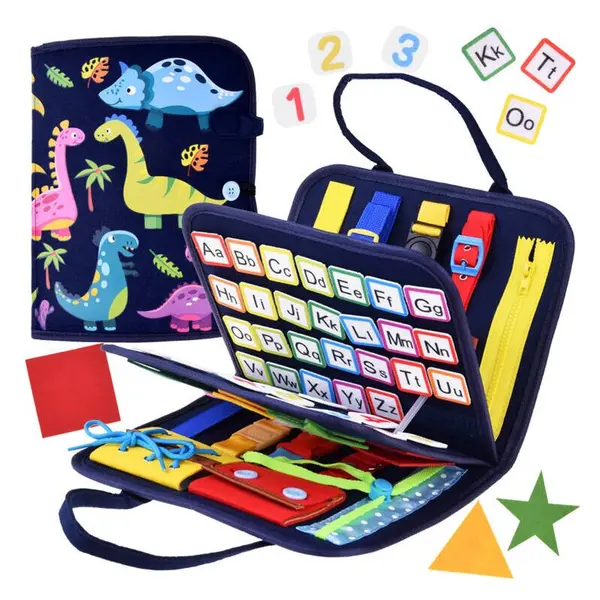 Carticica senzoriala educativa, Din fetru, Tip carte, Cu multiple activitati, Multicolor