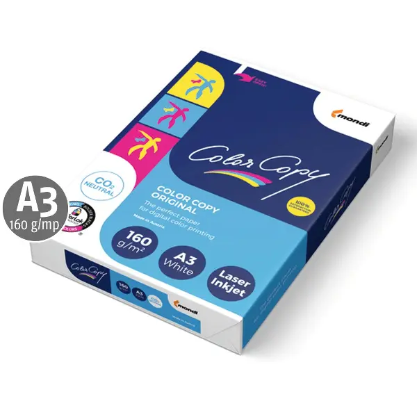 Carton copiator alb A3 160 g/mp 250 coli/top Color Copy Carton copiator alb A3 160 g/mp 250 coli/top Color Copy