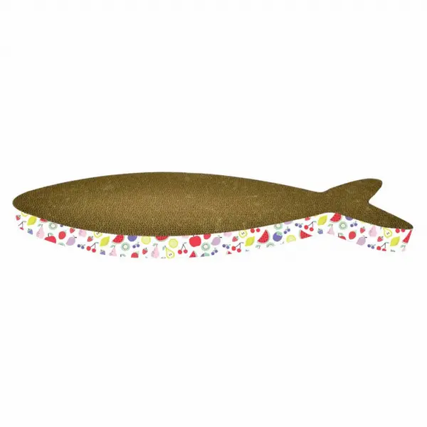 Carton de zgariat pentru pisici, model peste, 44.45 13.97 5.08 cm, Multicolor