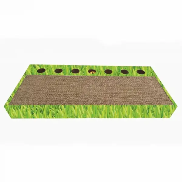 Carton de zgariat pentru pisici, model ScratchPlay, 48.26 22.22 5.08 cm, Verde