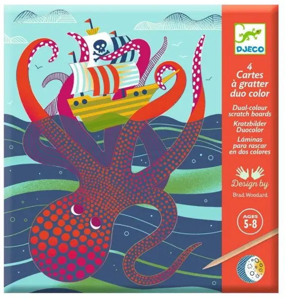 Cartonașe razuibile Djeco - Sea World