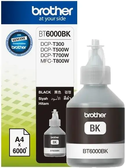 Cartus cerneala Brother BT6000K, acoperire 6000 pagini (Negru)