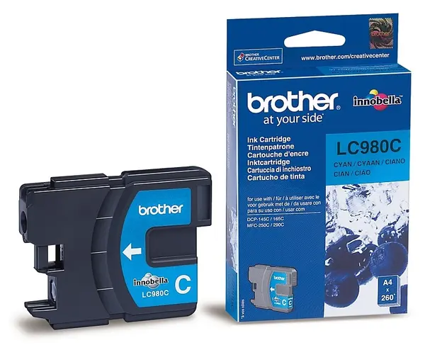 Cartuș de cerneală Brother - LC-980C, pentru DCP-145/MFC-250, Cyan