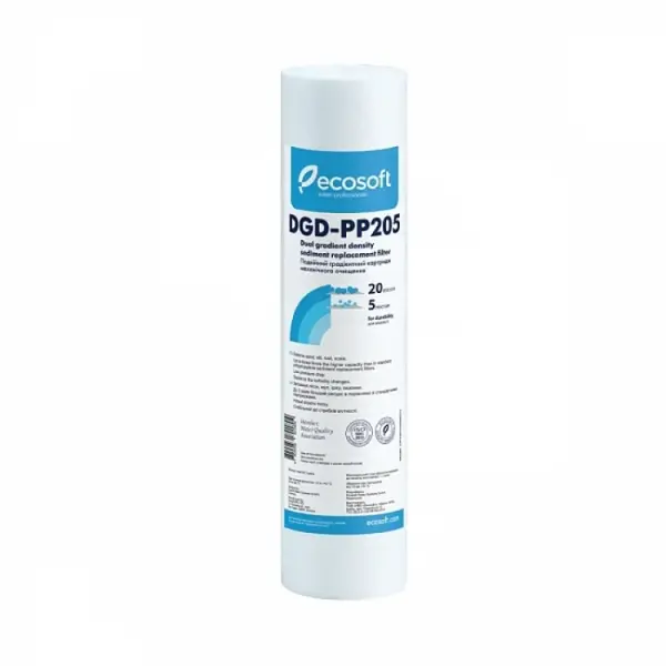 Cartus filtrant dual polipropilena 10 Ecosoft pentru eliminarea sedimentelor