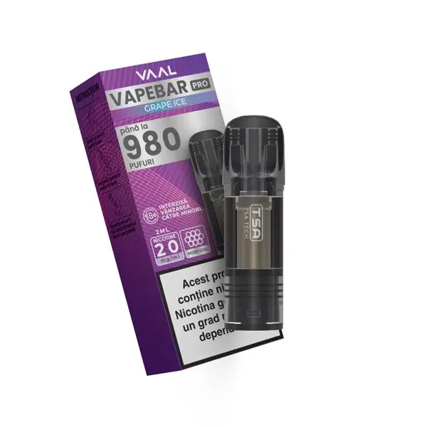 Cartus Vapebar PRO 980 pufuri 20mg - Grape Ice