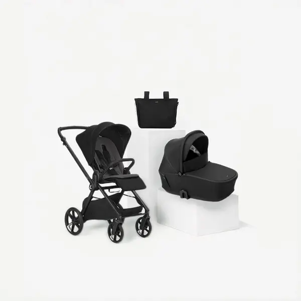 Carucior 2 in 1, Jane, Muum 5, Premium, Cadru din aluminiu, Cu landou, Reversibil, Pana la 22 kg, Conform cu EN 1888-2:2018+A1:2023, Coal