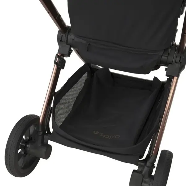 Carucior 2 in 1 pentru copii Espiro Code Elegant Navy 0-22 kg, landou pliabil complet plat si carucior sport cu pliere automata