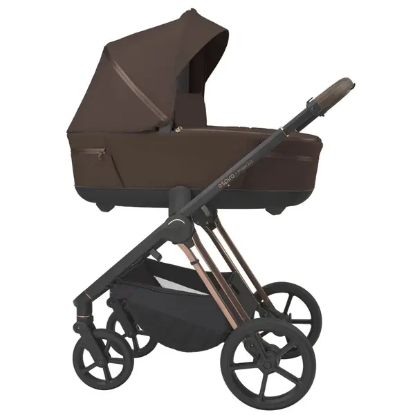 Carucior 2 in 1 pentru copii Espiro Miloo 2.0 Excellent chocolate 0-22 kg cu toate accesoriile incluse + scoica