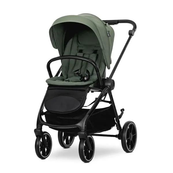 Carucior 2 in 1 pentru copii Lorelli Venice Green, cadru din aluminiu, suspensii, sezut reversibil, geanta, greutate admisa 22 kg
