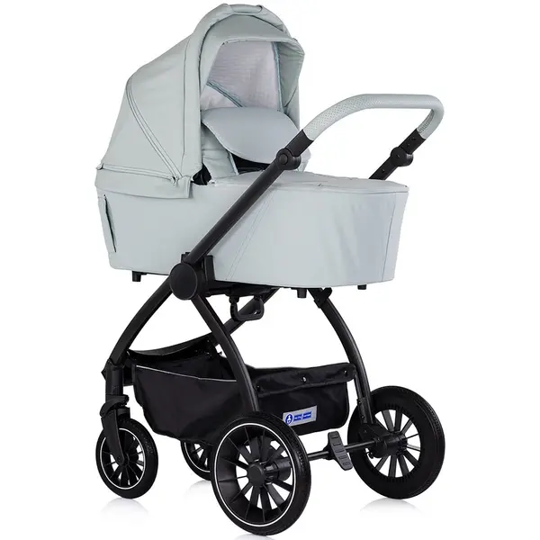 Carucior 3 in 1 pentru copii Chipolino Prestige Matcha, reversibil, cadru din aluminiu, roti cu suspensii, greutate admisa 22 kg