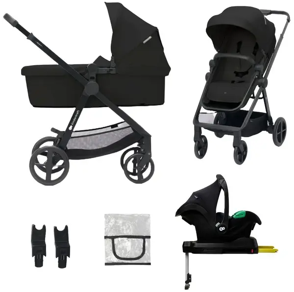 Cărucior 4 în 1 KinderKraft - Newly, Classic Black