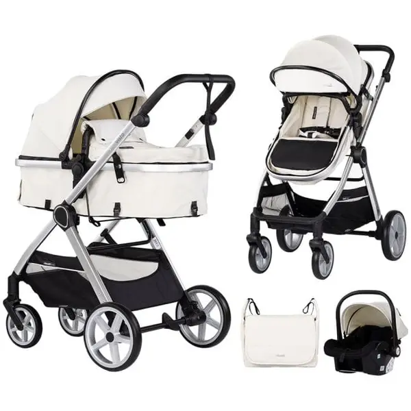 Carucior Chipolino Vista, 3 in 1, landou, sport, scoica auto, pliabil, bej KID063818, la doar 1.044,00 lei