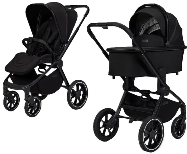 Cărucior combinat 2 în 1 Moon - Resea+, Onyx Melange