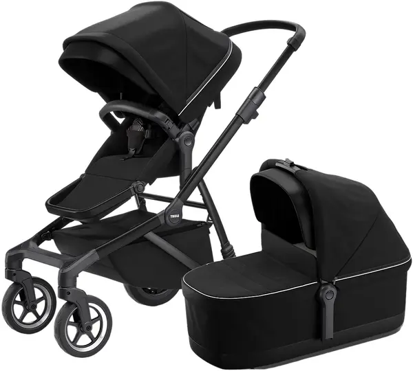 Cărucior combinat 2 în 1 Thule - Sleek, Midnight Black