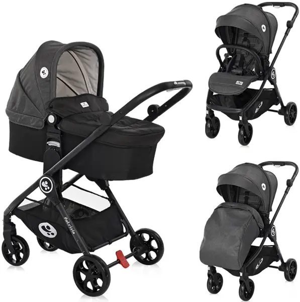Cărucior combinat 2în1 Lorelli - Patrizia, Dark Grey