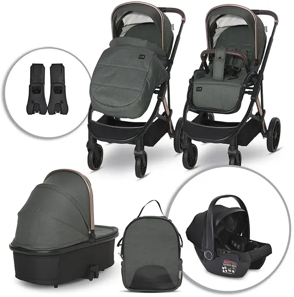Carucior combinat 3 in 1 pentru bebelusi Lorelli - Aria, Green