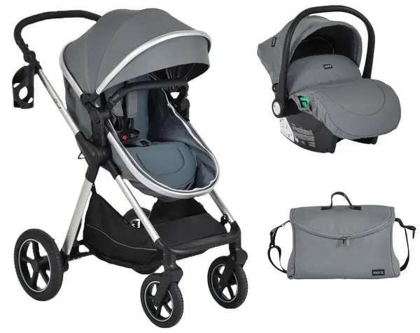Cărucior combinat pentru bebeluși Moni - Alina, Titanium-Grey