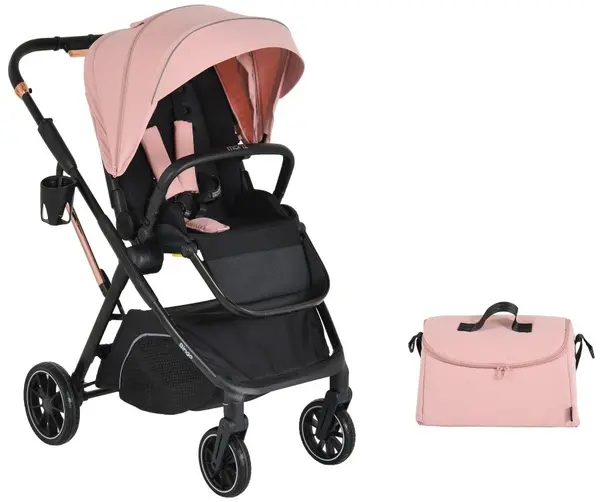 Cărucior combinat pentru bebeluși Moni - Bingo, Pink-icing