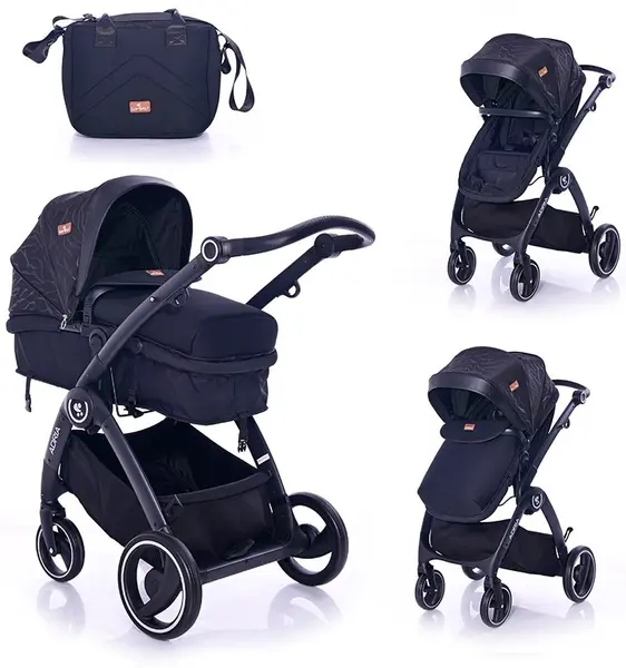 Carucior combinat pentru copii Lorelli - Adria, Black