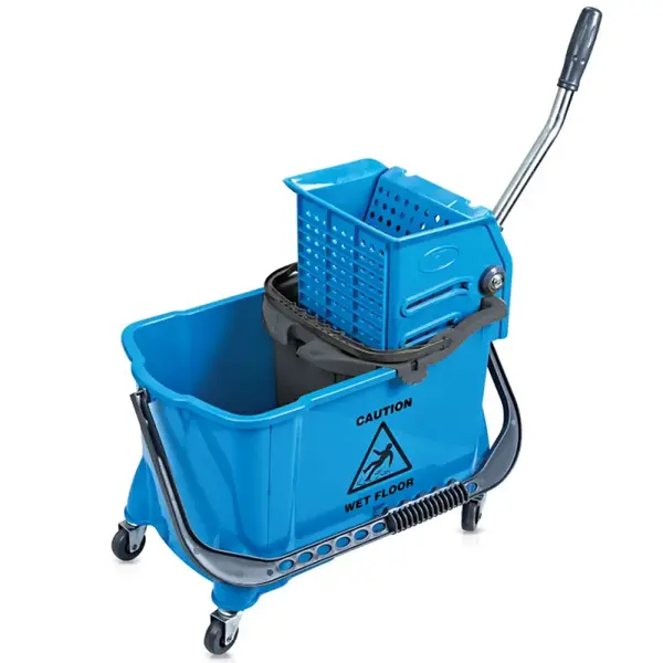 Carucior curatenie 2 galeti (10 + 24 litri) albastru Carucior curatenie 2 galeti (10 + 24 litri) albastru