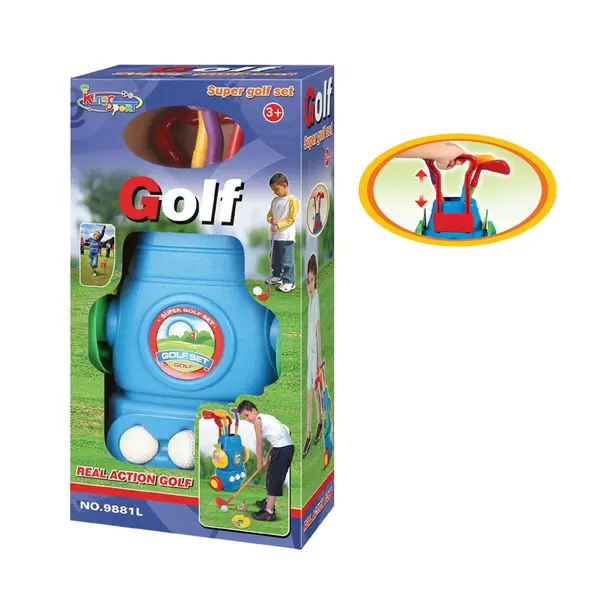 Carucior de golf cu crose si mingi King Sport