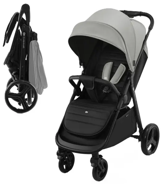 Cărucior de vară pentru bebeluși KinderKraft - Rine, Moonlight Grey
