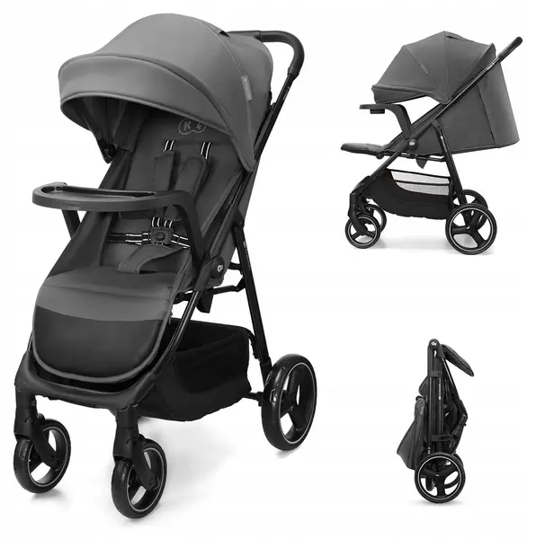 Cărucior de vară pentru bebeluși Kinderkraft - Trig 3, Granite Grey
