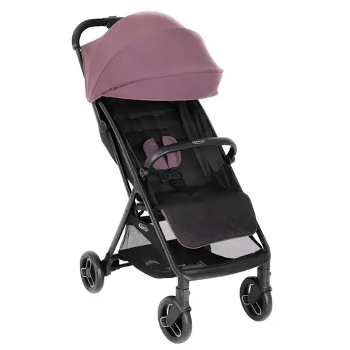 Carucior Graco Myavo Mulberry, 0-4 ani, max 22 kg, husa de ploaie, bara de protectie (Negru/Visiniu)
