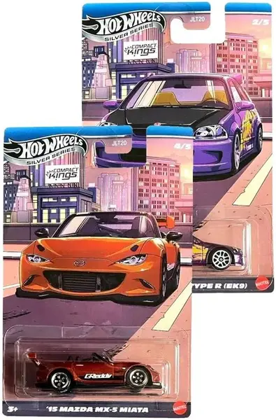 Cărucior metalic Hot Wheels Silver Series - Compact Kings, 1:64, sortiment