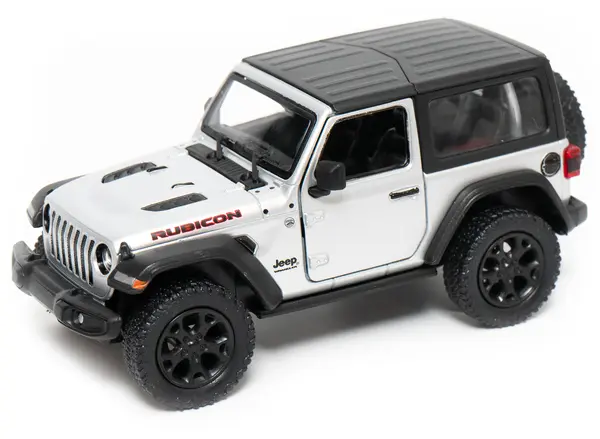 Carucior metalic Kinsmart - 2018 Jeep Wrangler, Hard Top, 1:34, gri deschis