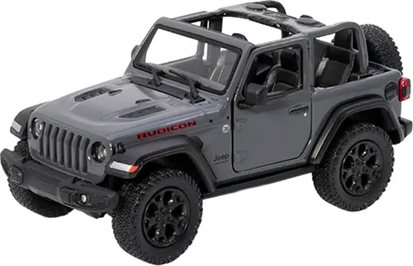 Carucior metalic Kinsmart - 2018 Jeep Wrangler Open Top, 1:34, grafit