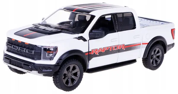 Carucior metalic Kinsmart Livery Edition - 2022 Ford F-150 Raptor, 1:46, alb
