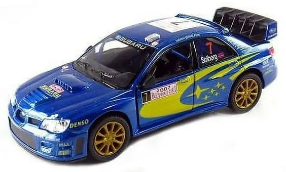 Carucior metalic Kinsmart - Subaru Impreza WRC 2007, #7, 1:36, albastru