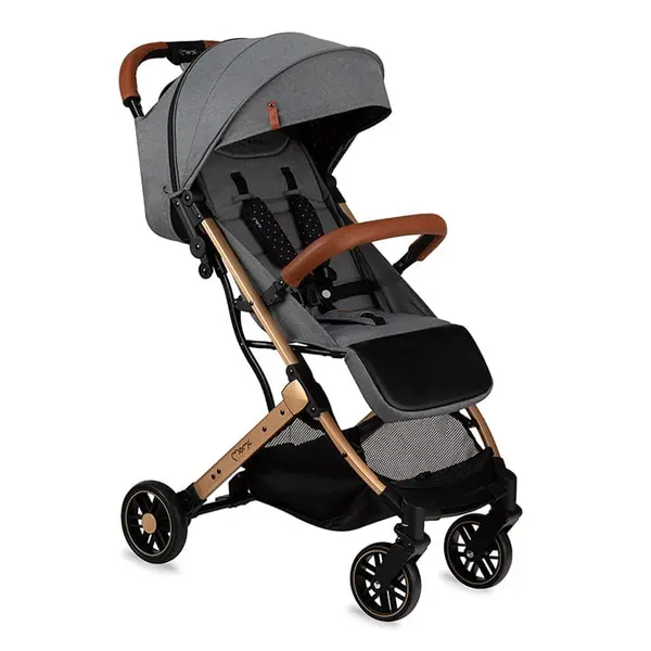 Carucior Momi Estelle, sport, pliabil, spatar reglabil, gri/auriu KID959034, la doar 590,00 lei