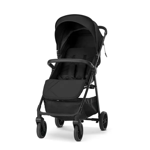 Carucior pentru copii Lorelli Zozu Black, ultrausor, pliere cu o mana, 5.8 kg, pana la 22 kg, roti cu suspensii