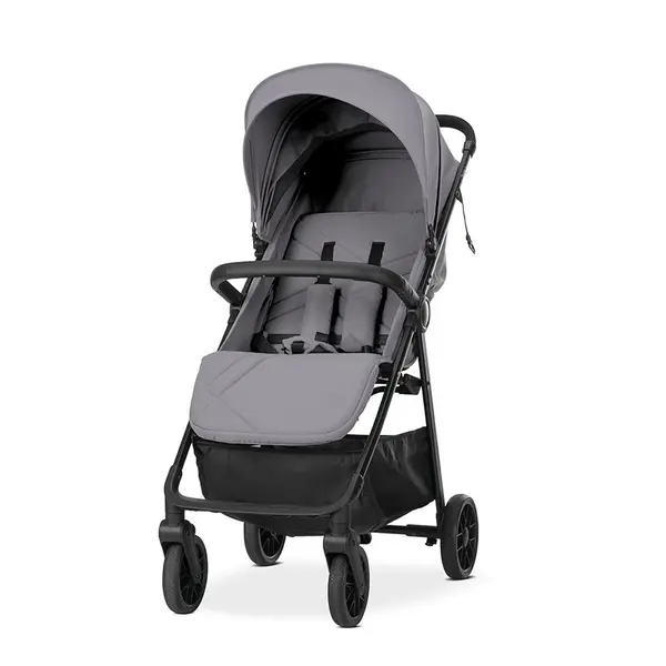 Carucior pentru copii Lorelli Zozu Grey, ultrausor, pliere cu o mana, 5.8 kg, pana la 22 kg, roti cu suspensii
