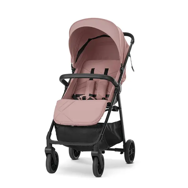 Carucior pentru copii Lorelli Zozu Pink, ultrausor, pliere cu o mana, 5.8 kg, pana la 22 kg, roti cu suspensii