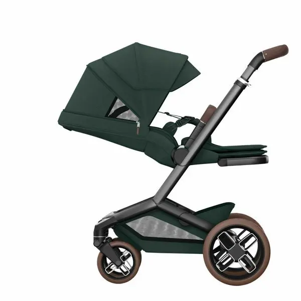 Carucior pentru copii Maxi-Cosi Fame Twillic Truffle reversibil, cu suspensii, maner reglabil, iluminare frontala, greutate admisa 22 kg