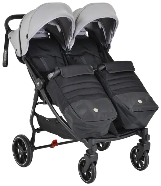 Carucior pentru copii pentru gemeni Cangaroo - 2Gether, Ultimate-Grey