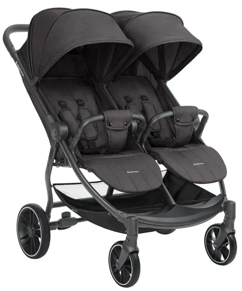Carucior pentru copii pentru gemeni KikkaBoo - Happy 2, Dark Grey