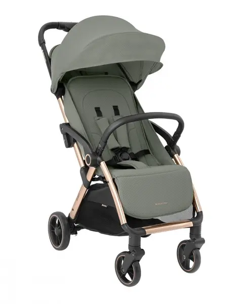 Carucior sport autofold KikkaBoo Eden ArmyG,cadru din aluminiu cu vopsea cromata,sistem automat de pliere compacta,roti pivotante cu suspensii,spatar si suport picioare reglabile,capotina,recomandat de la nastere pana la 22kg