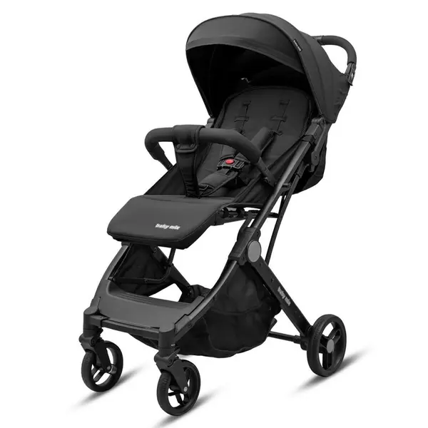 Carucior sport, Baby Mix, Bimelo, Greutate redusa - 7.4 Kg, Sustine 22 kg, 0 luni+, Include husa picioare, Pliere cu o singura mana, Conform cu EN1888, Negru