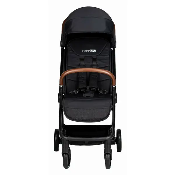 Carucior sport FreeON Bold, pliabil automat, roti cu suspensii, de la nastere pana la 22 kg, cu spatar reglabil in 3 pozitii, Black
