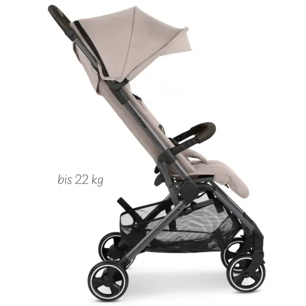 Carucior sport pentru copii ABC Design Ping 3 Travel Camel cadru din aluminiu, suspensii, compact potrivit pentru avion, geanta de transport inclusa, greutate admisa 22 kg