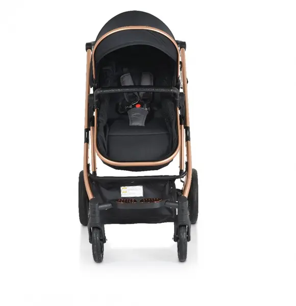 Carucior transformabil 2in1 Moni Thira Black cu cadru din aluminiu,Greutate admisa 22 kg,Capotina reglabila,Maner reglabil din piele ecologica,Bara de protectie detasabila,Centura de siguranta,Husa picioare si Geanta incluse