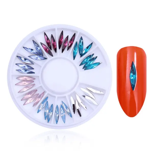 Carusel Decor Unghii Cristale Navette Colorate – Nail Art Profesional SAF19